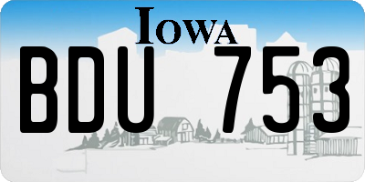 IA license plate BDU753