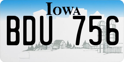 IA license plate BDU756