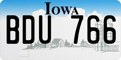 IA license plate BDU766