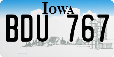 IA license plate BDU767
