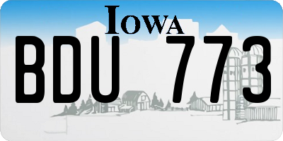 IA license plate BDU773