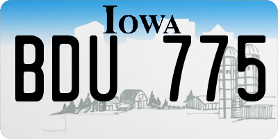 IA license plate BDU775