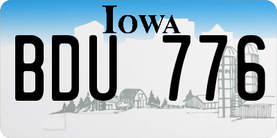 IA license plate BDU776