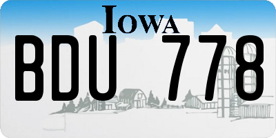 IA license plate BDU778