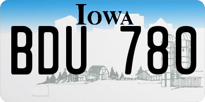 IA license plate BDU780