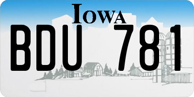 IA license plate BDU781