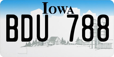 IA license plate BDU788