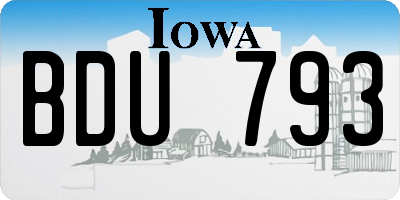 IA license plate BDU793