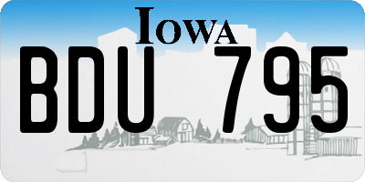 IA license plate BDU795