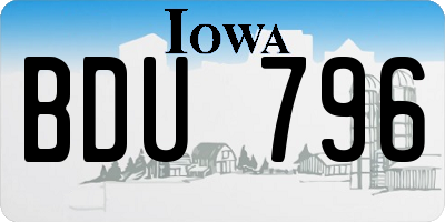 IA license plate BDU796