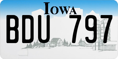 IA license plate BDU797