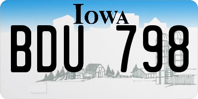 IA license plate BDU798