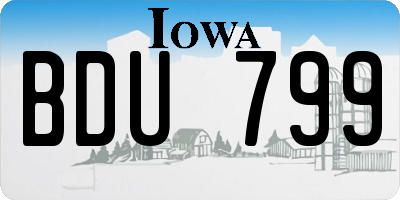 IA license plate BDU799