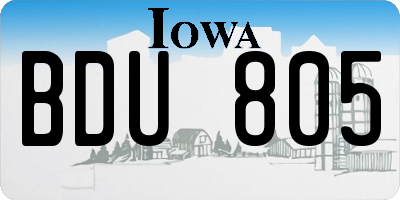 IA license plate BDU805