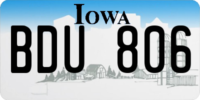 IA license plate BDU806