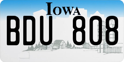 IA license plate BDU808