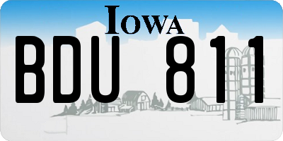 IA license plate BDU811