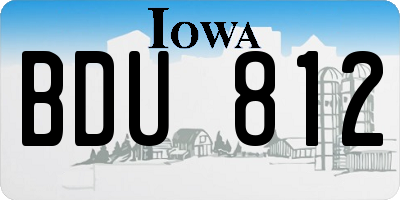 IA license plate BDU812