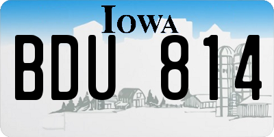 IA license plate BDU814