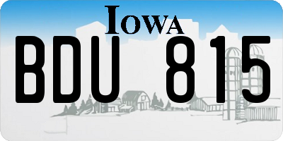 IA license plate BDU815