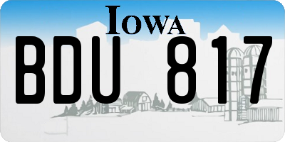 IA license plate BDU817