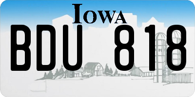 IA license plate BDU818