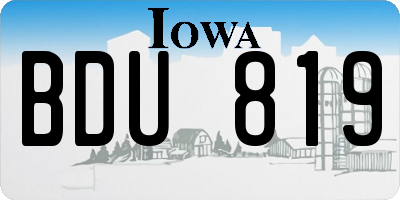IA license plate BDU819