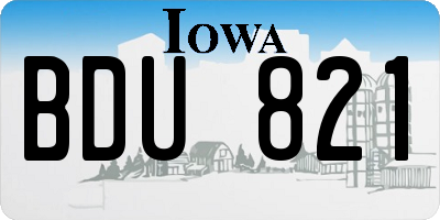 IA license plate BDU821