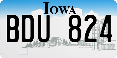 IA license plate BDU824
