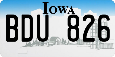 IA license plate BDU826