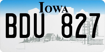 IA license plate BDU827