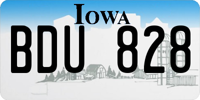 IA license plate BDU828
