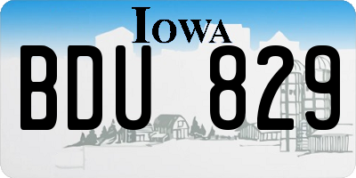 IA license plate BDU829
