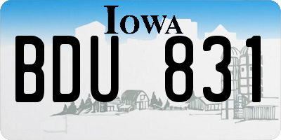 IA license plate BDU831