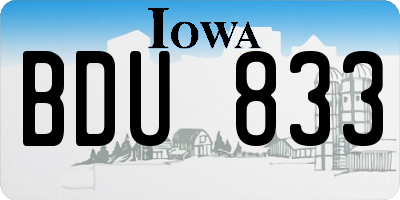 IA license plate BDU833
