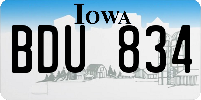 IA license plate BDU834