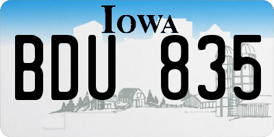 IA license plate BDU835