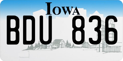 IA license plate BDU836