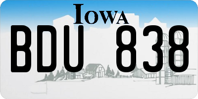 IA license plate BDU838