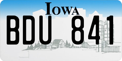 IA license plate BDU841