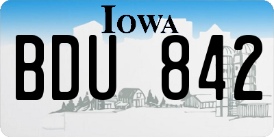 IA license plate BDU842