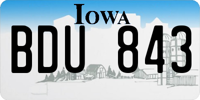 IA license plate BDU843