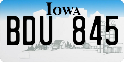 IA license plate BDU845