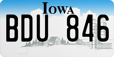 IA license plate BDU846