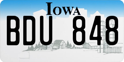IA license plate BDU848