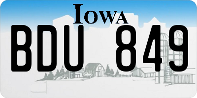 IA license plate BDU849
