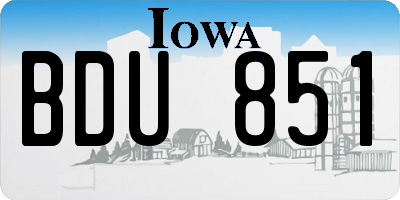 IA license plate BDU851