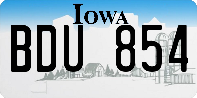 IA license plate BDU854