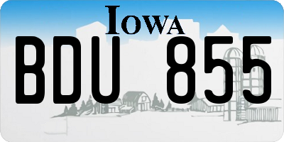 IA license plate BDU855