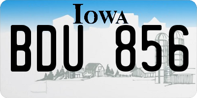 IA license plate BDU856
